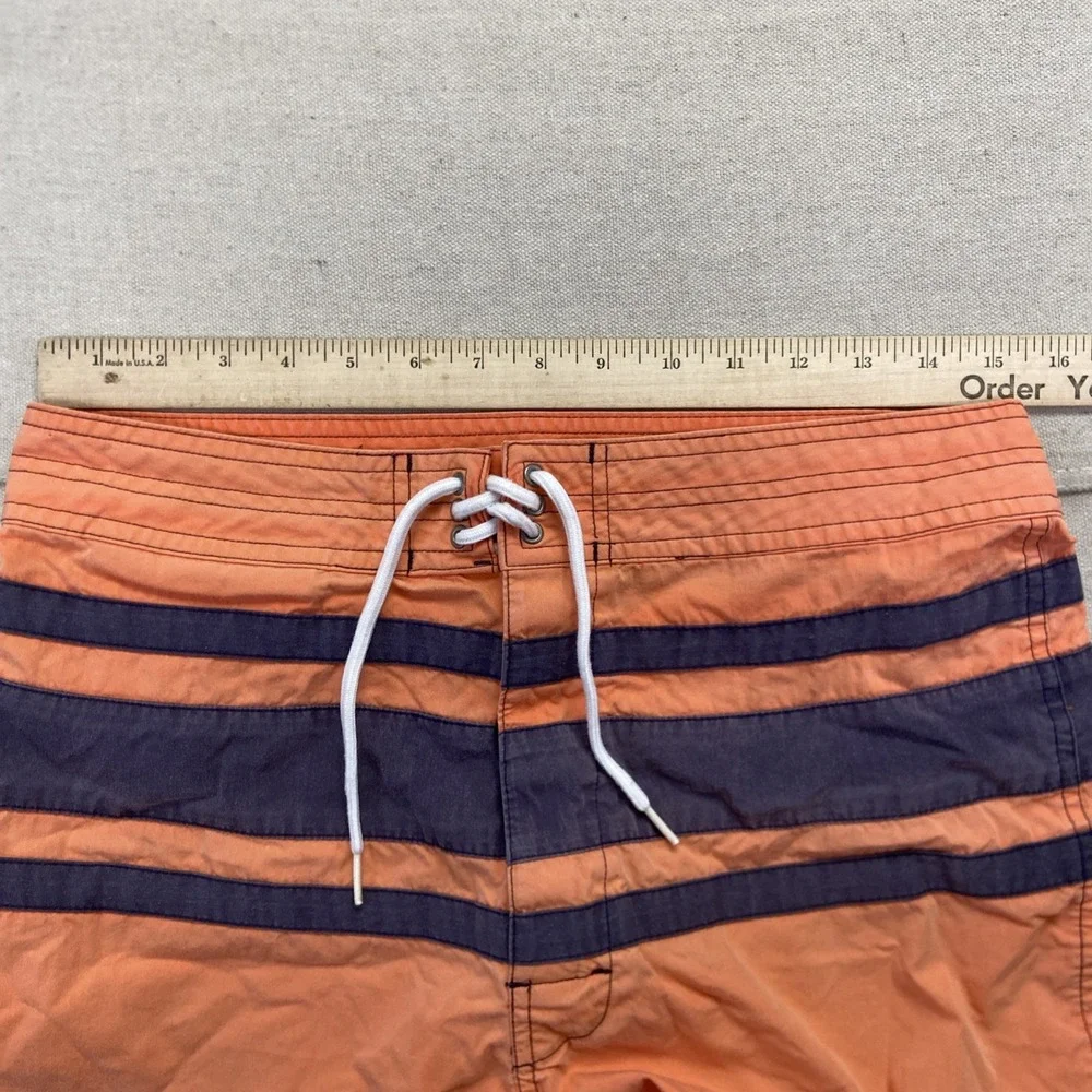 Vintage Polo Ralph Lauren Board Shorts Mens 30 YNC Orange Navy Swim